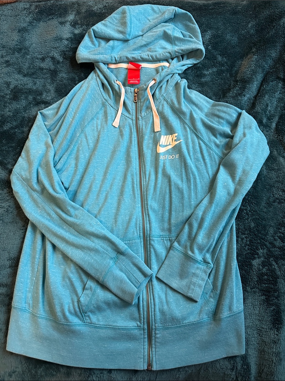 Nike Women’s Teal Zip-Up Vintage Gym Hoodie Jacket